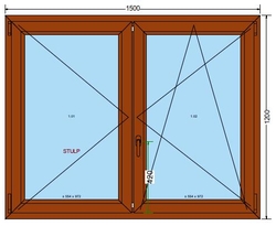 Plastové okno 150x120cm 6-ti komorové plastová okna DEKOR-DEKOR (dvoukřídlé)