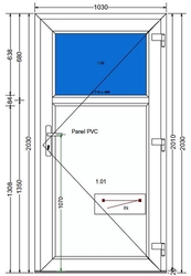AT-05-BB-Plastové vchodové dveře 103x203cm-BÍLÁ-BÍLÁ