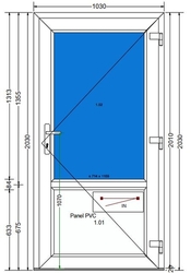 AT-07-BB-Plastové vchodové dveře 103x203cm-BÍLÁ-BÍLÁ