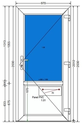 AT-16-BB-Plastové vchodové dveře 97x203cm-BÍLÁ-BÍLÁ