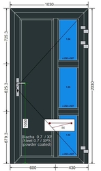 AL-01-MB70-Hliníkové dveře 103x203cm