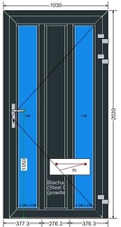 AL-03-MB70-Hliníkové dveře 103x203cm