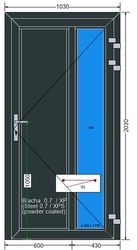 AL-04-MB60-Hliníkové dveře 103x203cm