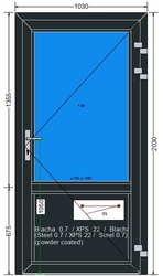 AL-07-MB70-Hliníkové dveře 103x203cm