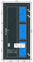 AL-10-MB60-Hliníkové dveře 97x203cm