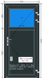 AL-12-MB60-Hliníkové dveře 97x203cm