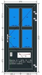 AL-13-MB70-Hliníkové dveře 97x203cm