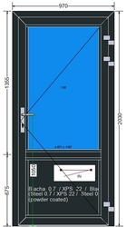 AL-14-MB60-Hliníkové dveře 97x203cm