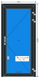 AL-15-MB70-Hliníkové dveře 97x203cm