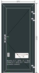 AL-16-MB70-Hliníkové dveře 97x203cm