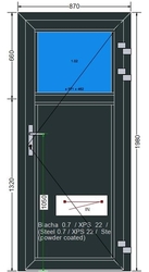 AL-18-MB70-Hliníkové dveře 87x198cm