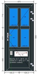 AL-19-MB70-Hliníkové dveře 87x198cm