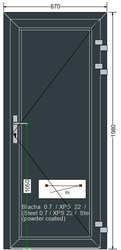AL-22-MB60-Hliníkové dveře 87x198cm