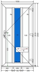 AT-03-BD-Plastové vchodové dveře 103x203cm-BÍLÁ-DEKOR