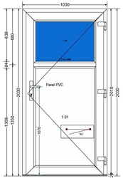 AT-06-BD-Plastové vchodové dveře 103x203cm-BÍLÁ-DEKOR