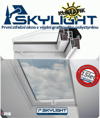 plastová střešní okna SKYLIGHT Klimatik rozměr 78x118cm, POZOR- výklopně kyvné střešní okno, kód 7/11